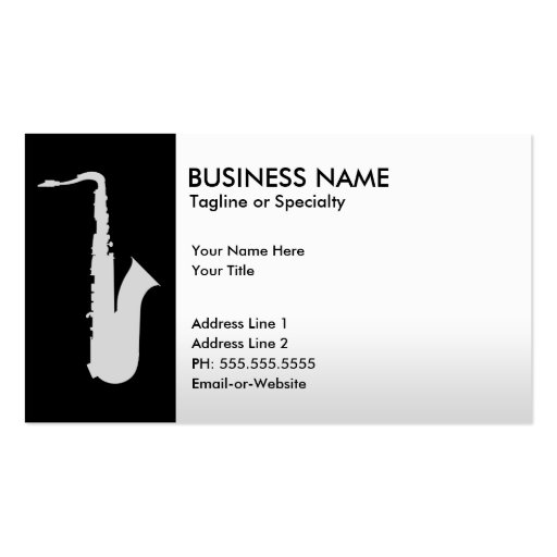 professional saxophone business cards
