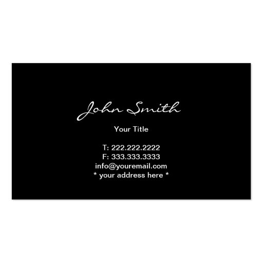 Professional Silver Horse Dark Business Card (back side)