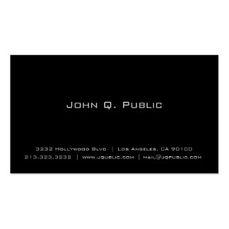 Professional Simple Elegant Plain Black Business Card