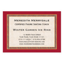 Professional Skating Coach Elegant Vintage Business Card Templates