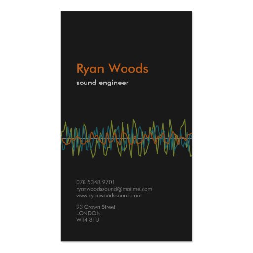 Professional Sound Engineer Business Card (front side)