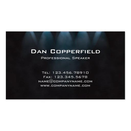 Professional Speaker Spotlight Business Card Blue