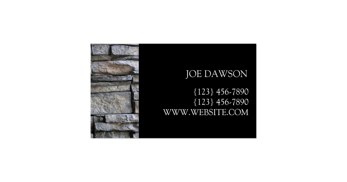 Professional Stone Masonry Business Card Design Zazzle
