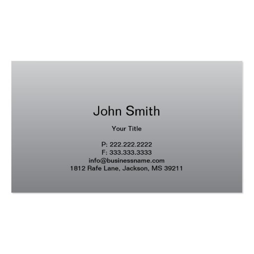 Professional Stopwatch Silver Business Card (back side)
