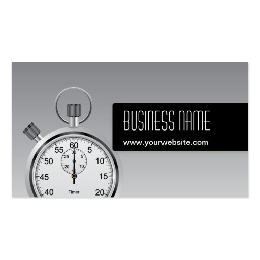 Professional Stopwatch Silver Business Card