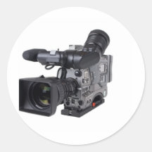 professional video camera round sticker