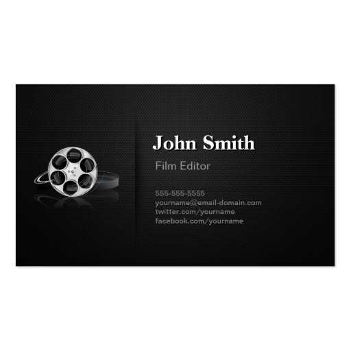 Professional Video Film Editor Cutter Director Business Card (front side)