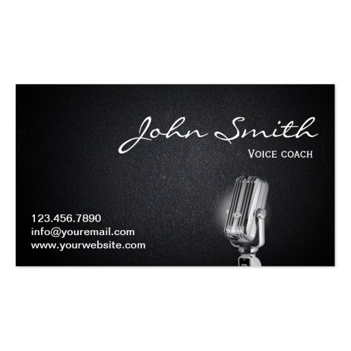 Professional Voice Coach Dark Business Card (front side)