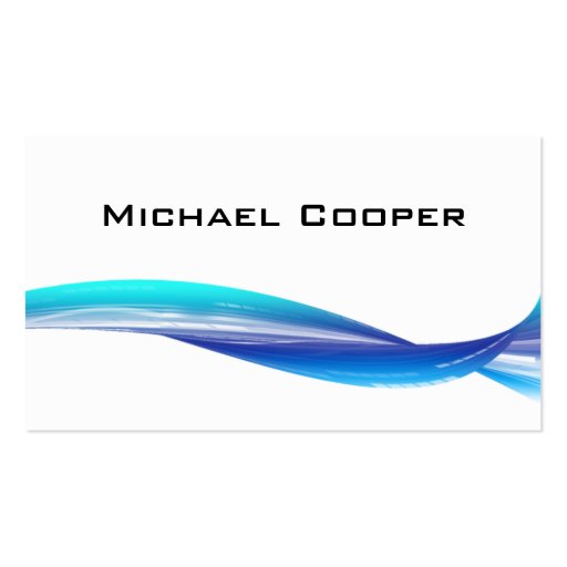 Professional Wave Business Card Blue White (front side)