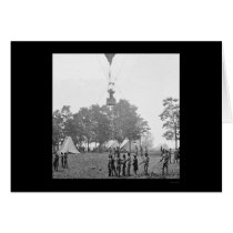 Professor Lowe's Balloon Battle View 1862 Greeting Card