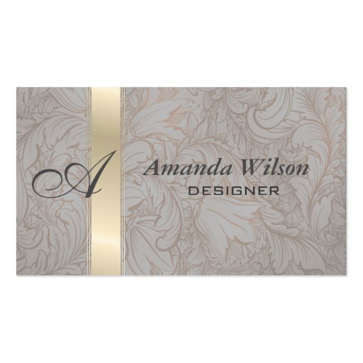 Proffesional elegant floral monogram business card template (back side)