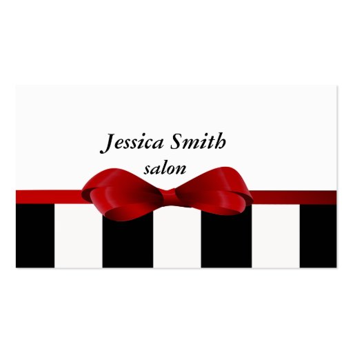 Proffesional elegant gentle stripes red bow business card