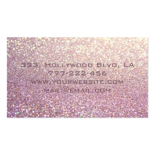 Proffesional glamorous elegant glittery business card (back side)