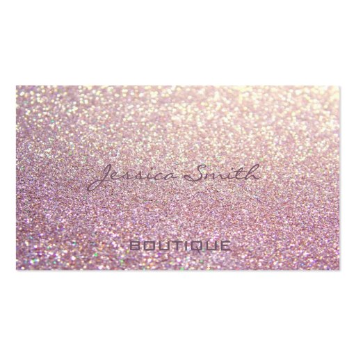Proffesional glamorous elegant glittery business card (front side)