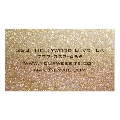 Proffesional glamorous elegant glittery business card template (back side)