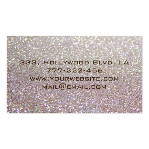 Proffesional glamorous elegant glittery business cards (back side)
