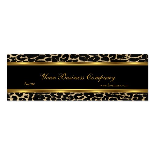 Profile Animal Gold Black Elegant Classy Skinny Business Card