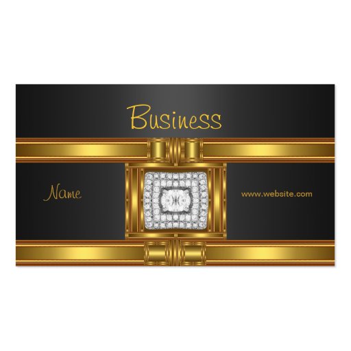 Profile Business Card Gold on Black Diamond Jewel (front side)