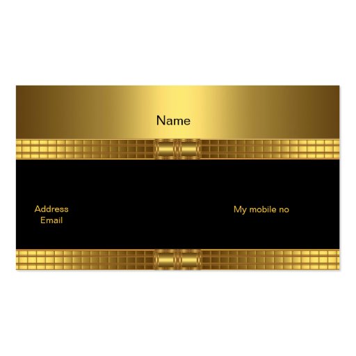 Profile Business Card Gold on Gold Black Add Photo (back side)