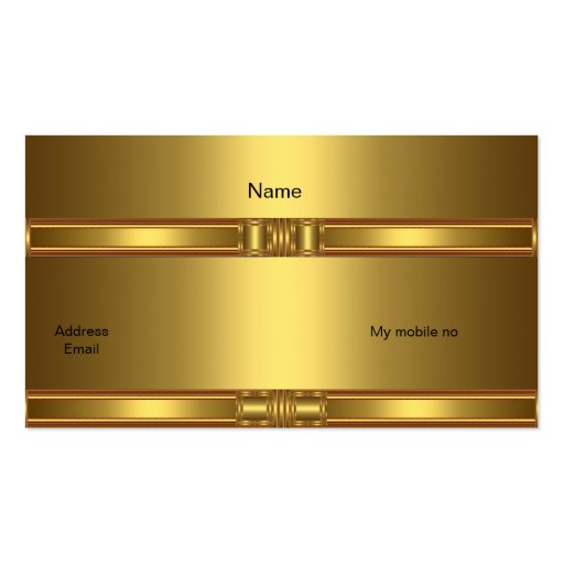 Profile Business Card Gold on Gold  Jewel (back side)