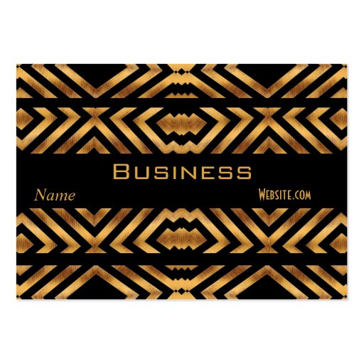 Profile Business Card Retro Black Gold Exotic (front side)