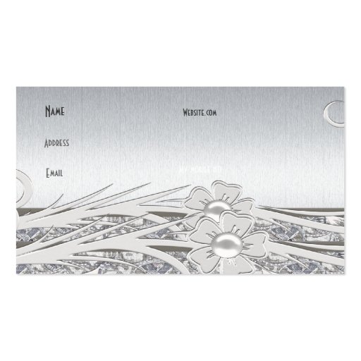 Profile Business Card Silver Floral Weddings (back side)