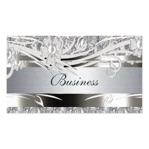 Profile Business Card Silver Floral Weddings (front side)