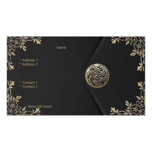 Profile Business Sepia Black Velvet Look Business Card Templates (back side)