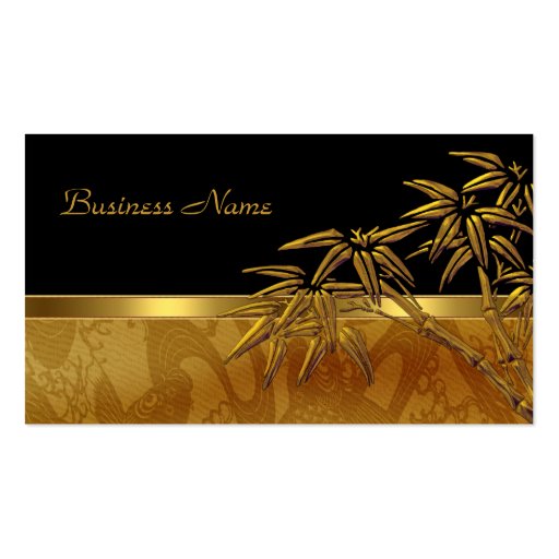 Profile Card Asian Black Gold Bamboo Business Cards