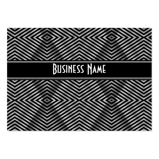 Profile Card Black & White Style Diamond Stripe Business Card Template