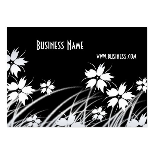 Profile Card Black & White Style Flowers Business Card Template (front side)