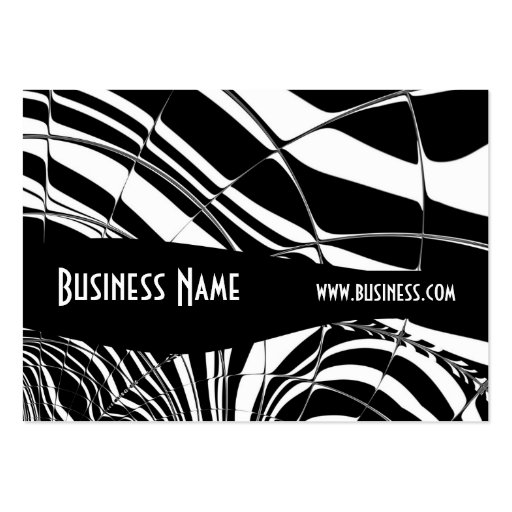 Profile Card Black & White Style Stripe Tile (1) Business Cards