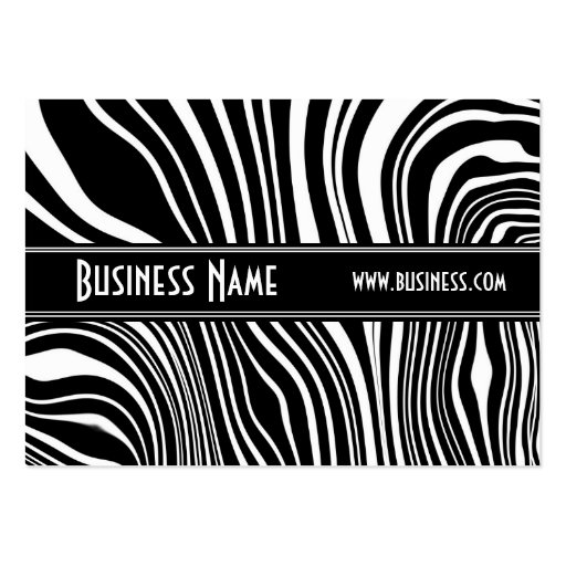 Profile Card Black & White Style Zebra Twist  (1) Business Card Template (front side)