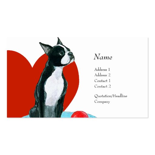 Profile Card - Boston Terrier Business Card (front side)