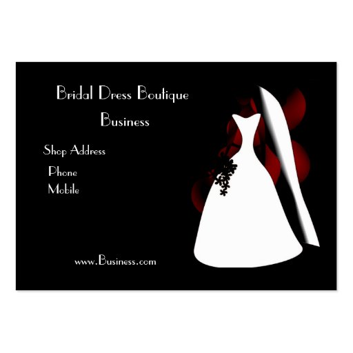 Profile Card Bridal Dress Boutique Business 2 Business Card (back side)