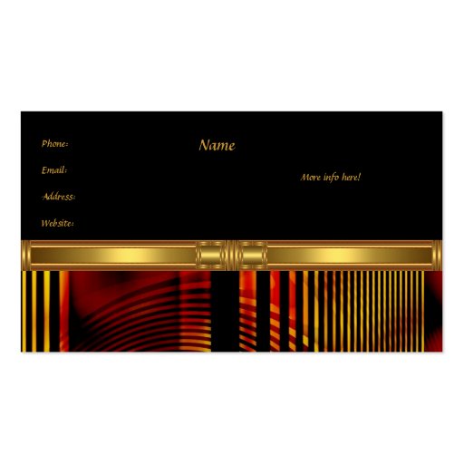 Profile Card Business Abstract Red Gold Design 3 Business Card Template (back side)