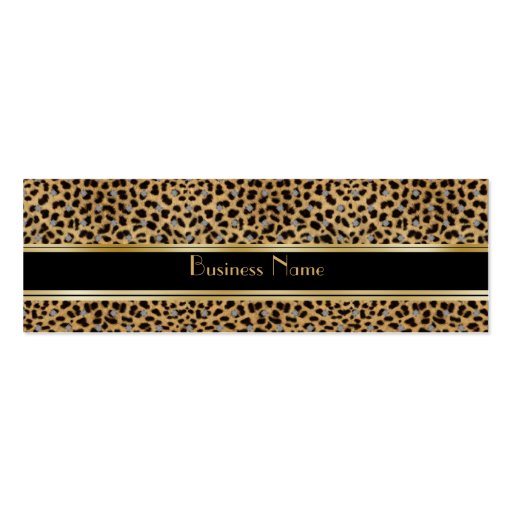 Profile Card Business Animal Print Gold Black Business Card (front side)