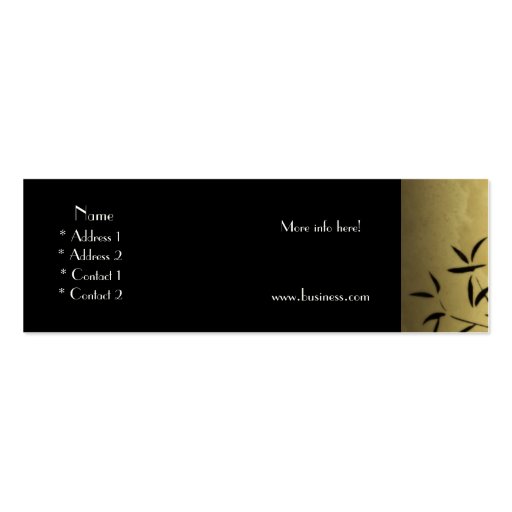 Profile Card Business Asian Gold Black Business Card Template (back side)