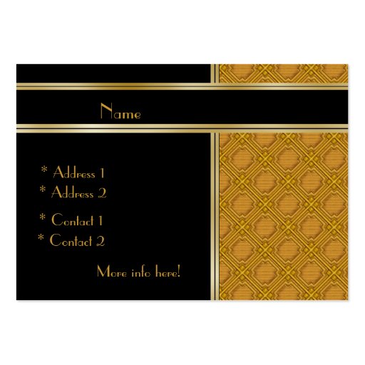 Profile Card Business Black Gold Embossed 2 Business Card Templates (back side)