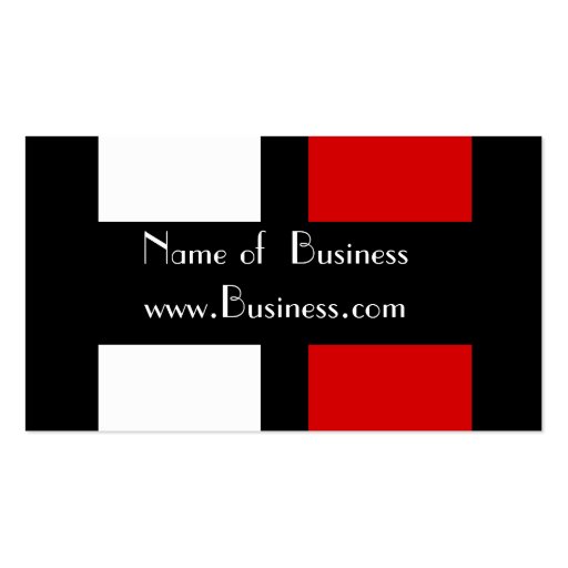 Profile Card Business Black Red White Block Business Card Template (back side)