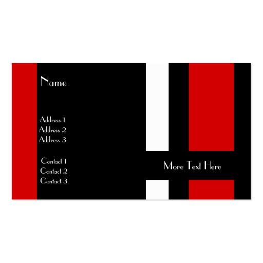 Profile Card Business Black Red White Block Business Card Template (front side)