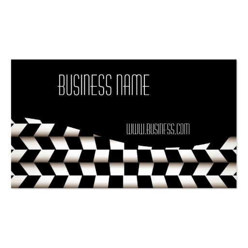 Profile Card Business Black White Checks Business Cards (front side)