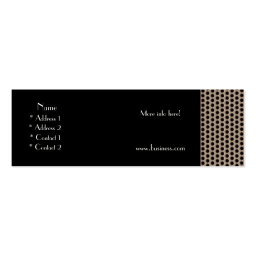 Profile Card Business Brown Black Metal Dots Business Cards (back side)