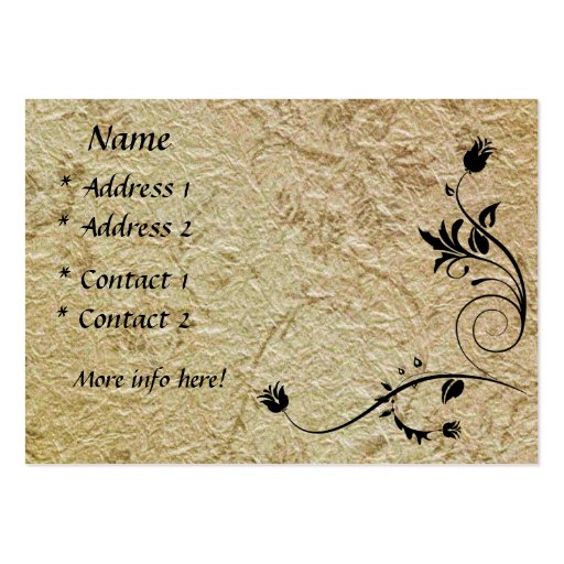 Profile Card Business Embossed Old Paper (002G006) Business Card Template (back side)