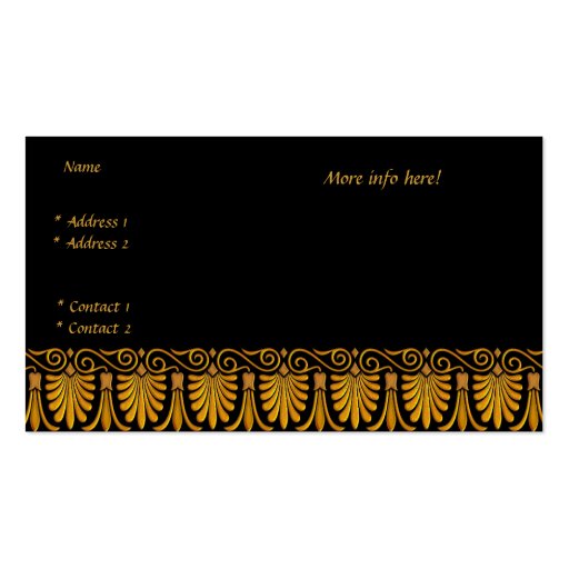 Profile Card Business Old Gold Business Card Templates (back side)