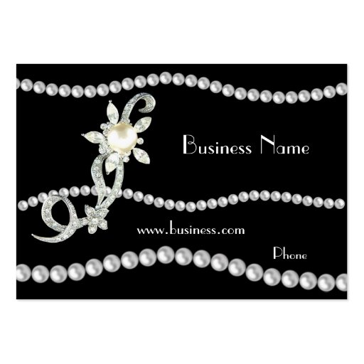 Profile Card Business Ornate Pearls Jewels (01420) Business Card Templates (front side)
