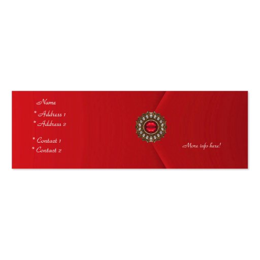 Profile Card Business Red Velvet Jewel Business Card Template (back side)