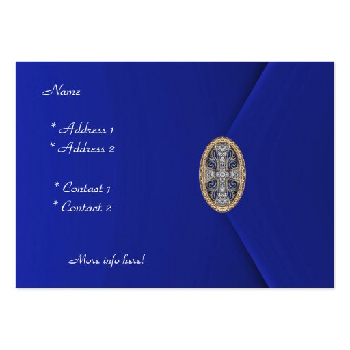 Profile Card Business Rich Blue Velvet Jewel Business Card Template (back side)