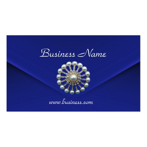 Profile Card Business Rich Blue Velvet Pearls 2 Business Card Templates (front side)