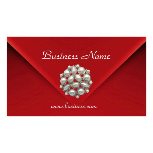Profile Card Business Rich Red Velvet Pearls Business Card Templates (front side)